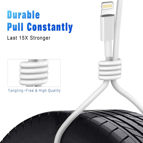 iPhone Charger (3/3/6/6/10FT) 5Pack MFi Certified Lightning Cable, Fast Charging Cords Compatible with iPhone 14 13 12