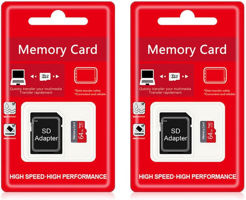 funxwe 2 Pack 64GB TF Card with Adapter, Ultra High Speed SD Card