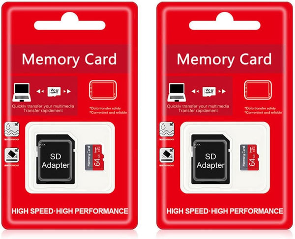 funxwe 2 Pack 64GB TF Card with Adapter, Ultra High Speed SD Card