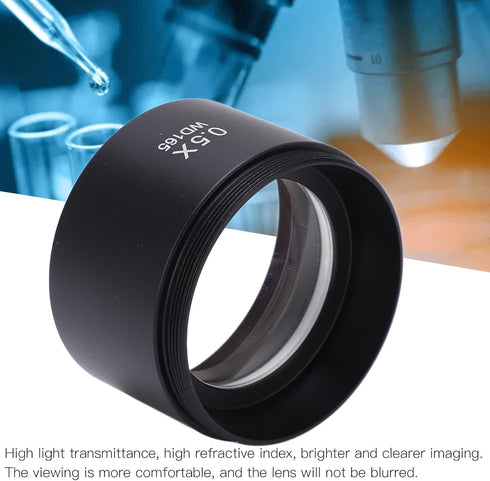 WD165 0.5X Objective Lens, Wide Field Magnification Microscope Lens for Laboratory Use