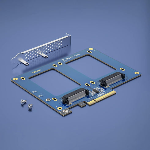 U.2 to PCIe 3.0 Adapter Card, (2) U.2 SFF-8639 PCIe X8 Card for 2.5" U.2 NVMe SSD