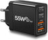 European USB C Charger, 55W Travel Plug Adapter, 4-Port USB C Fast Charging Block for iPhone 15 Series