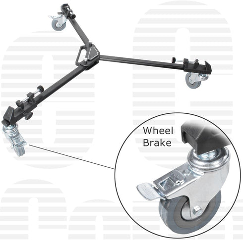 Elite Series Professional Universal Tripod Dolly with One Step Easy Lock & Locking Wheels for Cameras and Camcorders &