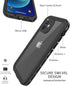 Waterproof Case for iPhone 12 Mini, Full Body Shockproof Case with Screen Protector, Dust Proof Cover (Black)
