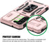 for Samsung Galaxy S23 Plus Case, Shockproof Phone Case with Sliding Camera Cover & Rotatable Ring Holder Kickstand +