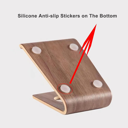 Wooden Cell Phone Stand, Universal Non-Slip Desktop Holder for iPhone, iPhone 13, Samsung Galaxy Smartphones, iPad