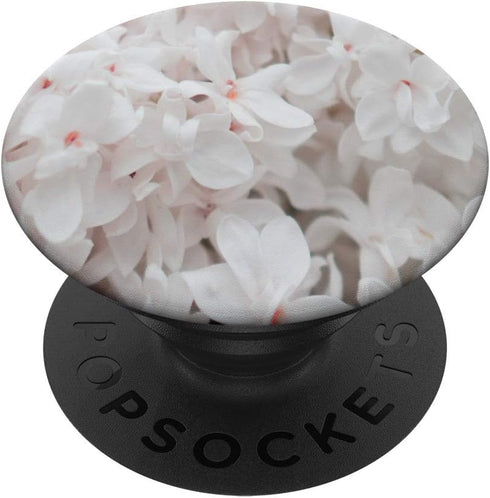 Pink Lilac White Floral Flower Petal Nature Plant Garden PopSockets Grip and Stand for Phones and Tablets