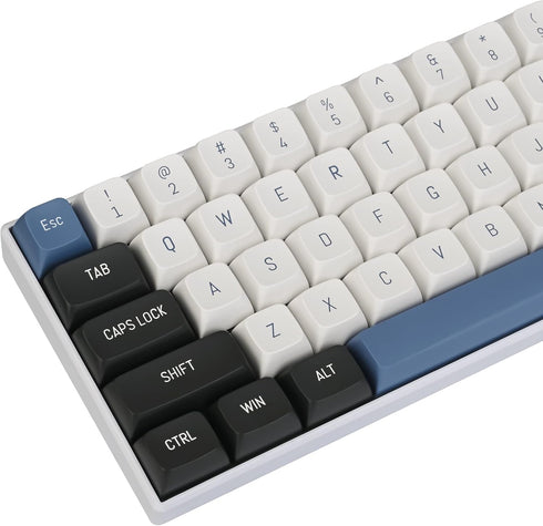 PBT Keycaps Full Set, 160 Keys, CSA Profile Double Shot Keycaps for Cherry Gateron MX Switches, White and Black