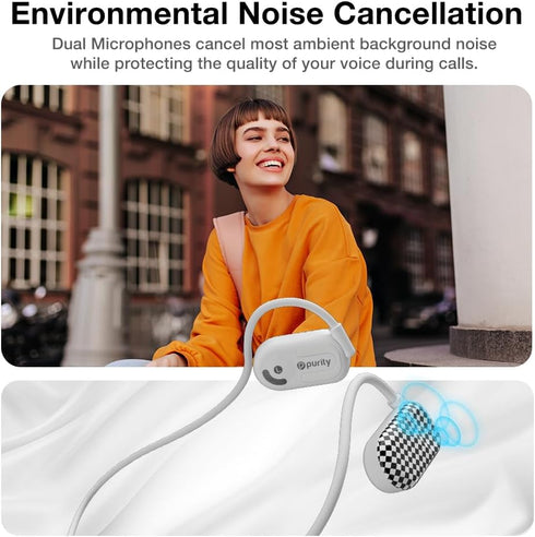 Purity Air Open Ear Headphones, True Air Conduction Wireless Bluetooth Earbuds with Dual Mic for iPhone/Android, Sports