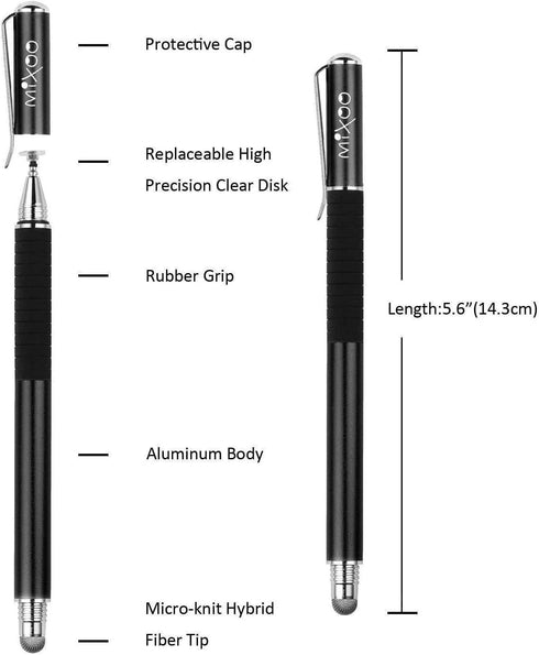 Mixoo 2 1 (6 Universal Stylus Pen for Touchscreen iPhone iPad Android Tablet Apple Kindle Switch Chromebook Galaxy All