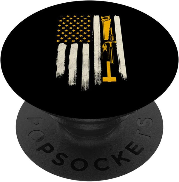 Patriotic American Flag Construction Tools PopSockets, Swappable Grip for Phones & Tablets