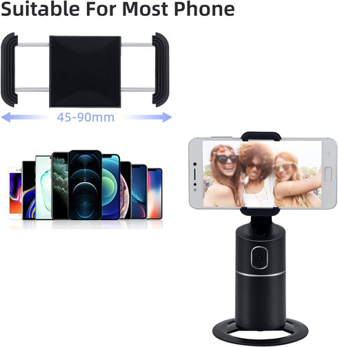 Mcbazel Auto Face Tracking Tripod, Rechargeable Battery, 360° Rotation Phone Tracking Holder for Live Streaming