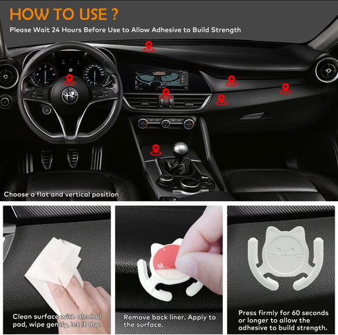 Multi-Surface Holder Car Mount 3 Pack, Compatible with PopSocket Grip Holder, Strong Adhesive Sticky Pad for Home Office