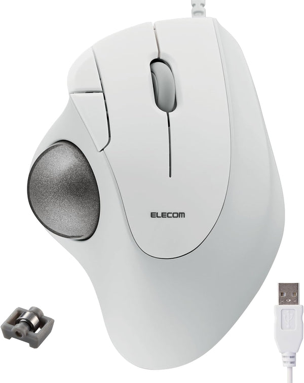 ELECOM Ergonomic Trackball IST Wired USB-A Connection, Super Smooth Tracking, 36mm Ball, Compatible with Windows/Mac