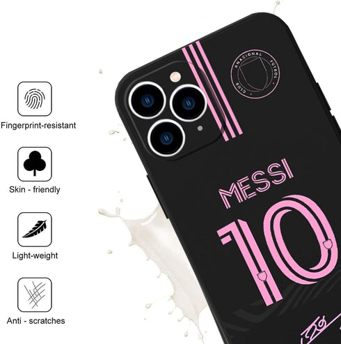 ZERMU Lione%l Mess%i Super Soccer Star Miam-i #10 Case for iPhone 14 Plus, Full Protection Soft Silicone TPU Shock