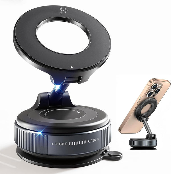 SRICH Upgraded Magnetic Phone Holder for Car, 360 Adjustable Vacuum MagSafe Car Mount,