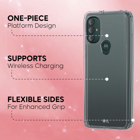 Case-Mate Tough Case & Glass Screen Protector for Motorola Moto G Power (2022) - Clear, 10 ft Drop Protection.