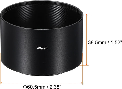 PATIKIL 49mm Lens Hood, Long Focus Frosted Surface Anti-reflective Inside Hood for Camera Lens, Black for Nikon, for Fujifilm, for Pentax, for Leica