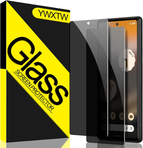 Google Pixel 6A Privacy Screen Protector by YWXTW, 6.1" 5G, Tempered Glass, Anti-Spy, 9H Hardness Film.
