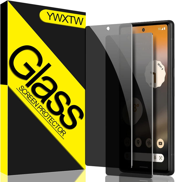Google Pixel 6A Privacy Screen Protector by YWXTW, 6.1" 5G, Tempered Glass, Anti-Spy, 9H Hardness Film.