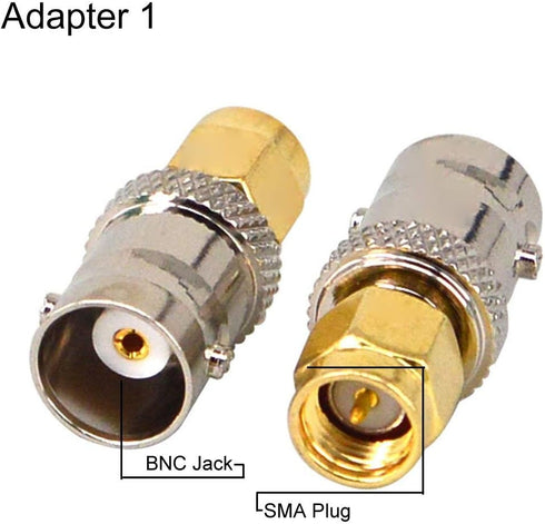 onelinkmore SMA to BNC Adapter Kits, 4 Pieces, for SDR, Handheld Radios, Scanner