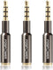 FosPower 3.5mm Male to Female Auxiliary Stereo Audio Headphone Jack AUX Adapter [4-Conductor TRRS | 24K Gold Plated