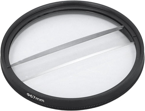 Yunseity 62mm Double Split Diopter Filter, Anti Oil Coating Layer Double Split Diopter Glass Lens Filter, Enhanced Blur
