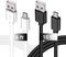 DEEGO 2-Pack Charging Cable for Samsung Galaxy S7, 6Ft & 10Ft Fast Charger for Android, LG, Moto, PS4, Black.