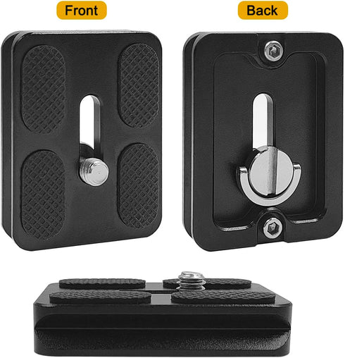 2 Pack 50mm Camera Quick Release Plate with 1/4 "-20 Camera Screw, Tripod Mount Plate Fits Arca Swiss Standard Type Clamp for Camera Tripod Ball Head Ballhead (PU50)