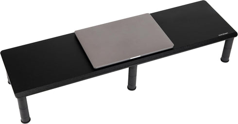 Mind Reader Height Adjustable Dual Monitor Stand, Desktop Organizer, Laptop Riser for Office, 38.5" L x 11" W