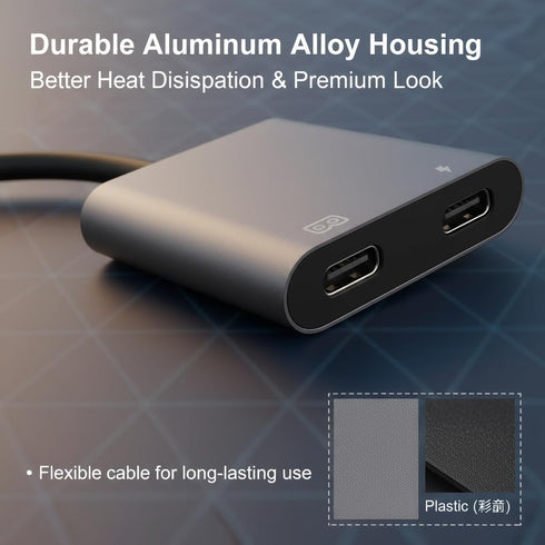 Yoidesu 4K 60Hz 100W USB C to HDMI Adapter Bidirectional with PD Charging, USB C Adapter Aluminum Plug and Play for AR