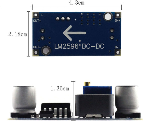 Maxmoral 2pcs DC-DC Buck Converter Power Module 3A Adjustable Step-Down LM2596 Voltage Regulator 24V to 12V