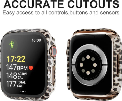 Haojavo 14 Pack Case with Tempered Glass Screen Protector for Apple Watch Series 9 8 7 41mm, Slim Fit Scratch Resistant