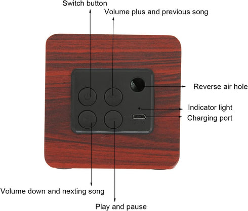 Heayzoki Wooden Retro Bluetooth Speaker, Vintage Bamboo Wood Home Audio Speakers with Subwoofer, Mahogany Grain