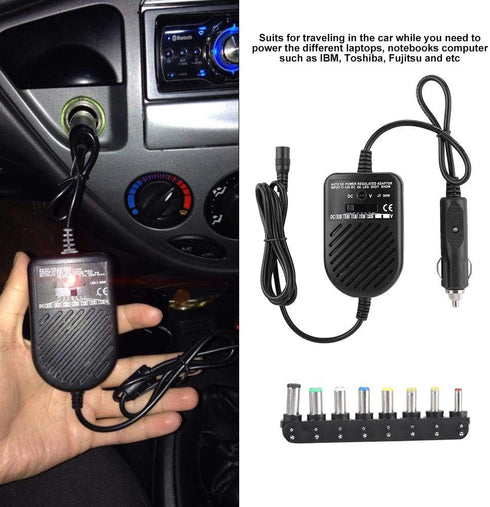 Universal 80W DC Car Charger, 15-24V Power Supply Adapter Set for Laptop Notebook