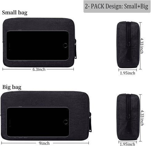 CAAORDKSO Electronics Accessories Case, Electronic Organizer Travel Cable Accessories Bag, Portable Waterproof Storage
