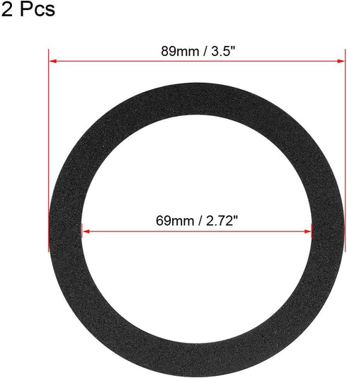 uxcell Black 3.5 Inch EVA Foam Speaker Edge Surround Rings Replacement Parts for Speaker Repair or DIY 2Pcs