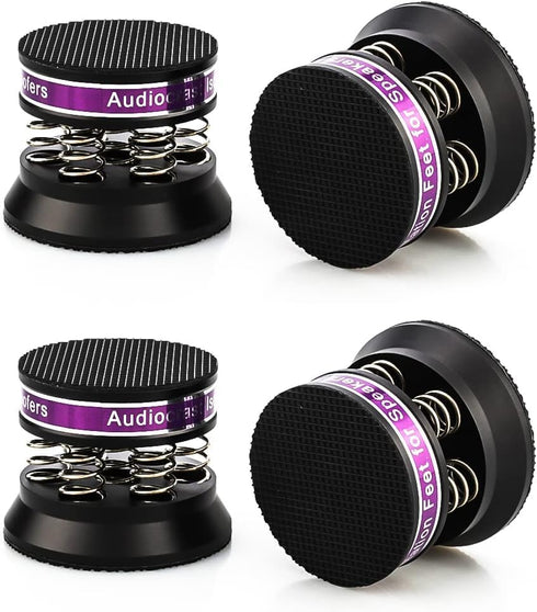 Tertullus 4pcs Spring Speaker Feet Isolation Foot, Hifi Aluminum Shock Absorber Pads, Black