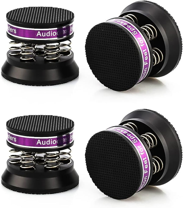 Tertullus 4pcs Spring Speaker Feet Isolation Foot, Hifi Aluminum Shock Absorber Pads, Black