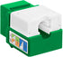 Cmple RJ45 Keystone Jack 90 Degree Cat5e Insert, Punch Down RJ45 Connectors for Wall Plates, Green