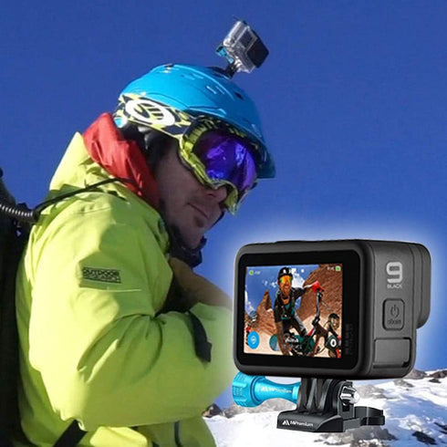 MiPremium Helmet Buckle Mount Adapter for GoPro Hero 12 11 10 9 8 7 6 5 4 3 Black Silver & Other Action Camera
