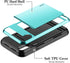 Vofolen Case for iPhone Xs Max, Wallet Card Holder Sliding Cover, Dual Layer Protective Hard Shell Hybrid TPU Bumper