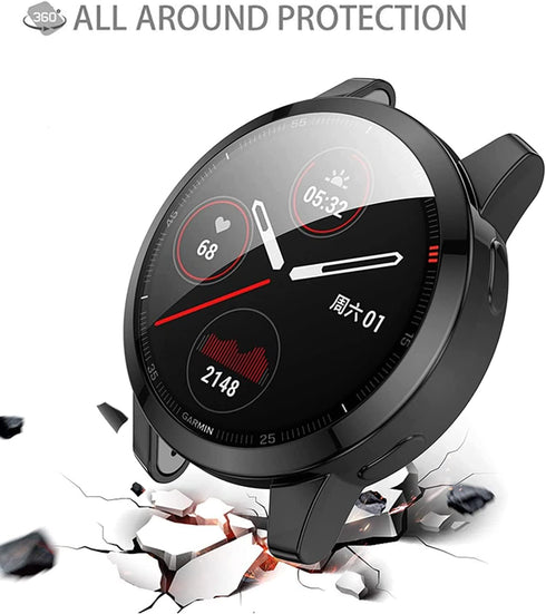 Waterproof Protective Case for Garmin Vivoactive 4/Venu 2 45mm/Vivoactive 4S/Venu 2S 40mm, Soft TPU Scratch-Proof Cover