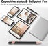 12 PCS 2 in 1 Stylus Ballpoint Pens with Stylus Tips, 1.0 mm Black Ink Metal Pens for Touch Screens, 12 Refills (Rose