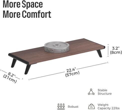 22.4" 8.3" loukin Monitor Stand Riser for Desk, x Larger Computer Stand for Laptop, PC, Printer, Sturdy Desktop