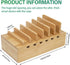 Bamboo Charging Station for Multiple Devices, Upgrade Desk Docking Station Organizer for Apple Devices (Includes 6