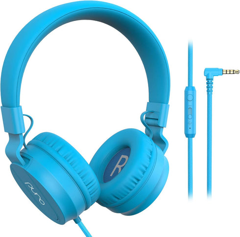 Puro Sound Labs PuroBasic Volume Limiting Wired Headphones for Kids, Foldable & Adjustable with Microphone, Compatible