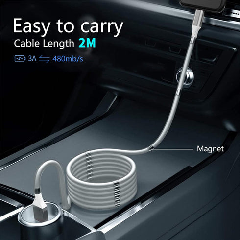 Magnetic Charging Cable,(3FT) Super Organized Charging Magnetic Absorption Nano Data Cable for Galaxy S21/S20 Ultra S10 S10E S9 Note 20 10 9 8 Pixel, LG V30 G6, Nintendo Switch, OnePlus 5 etc (3 ft) by AICase