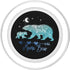 Silver Light Blue Mama Bear One Cub on Black Pattern PopSockets MagSafe PopGrip for iPhone
