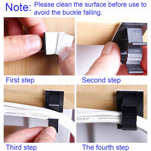 25 Pack Adjustable Cable Tie Clips, Adhesive Wire Clips Nylon Wire Clamps for Car, Home and Office, Black
